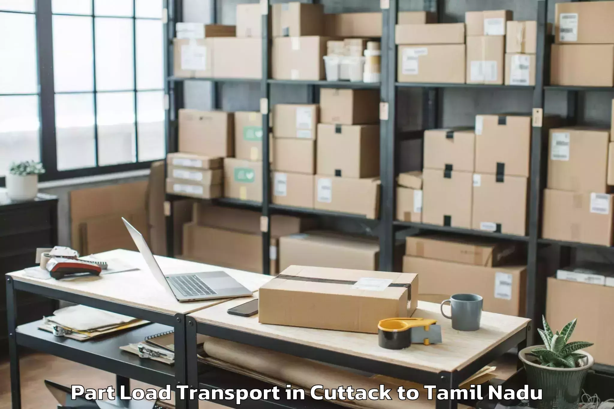 Professional Cuttack to Vettavalam Part Load Transport